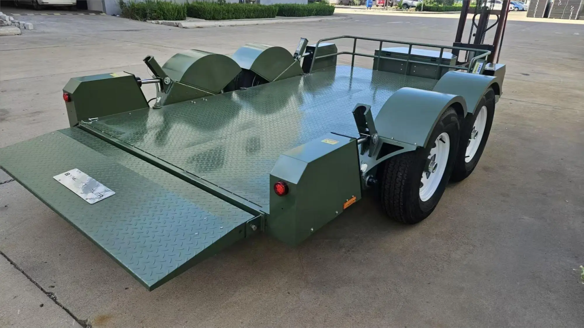 5-tons dobbeltakslet hydraulisk løftetrailer